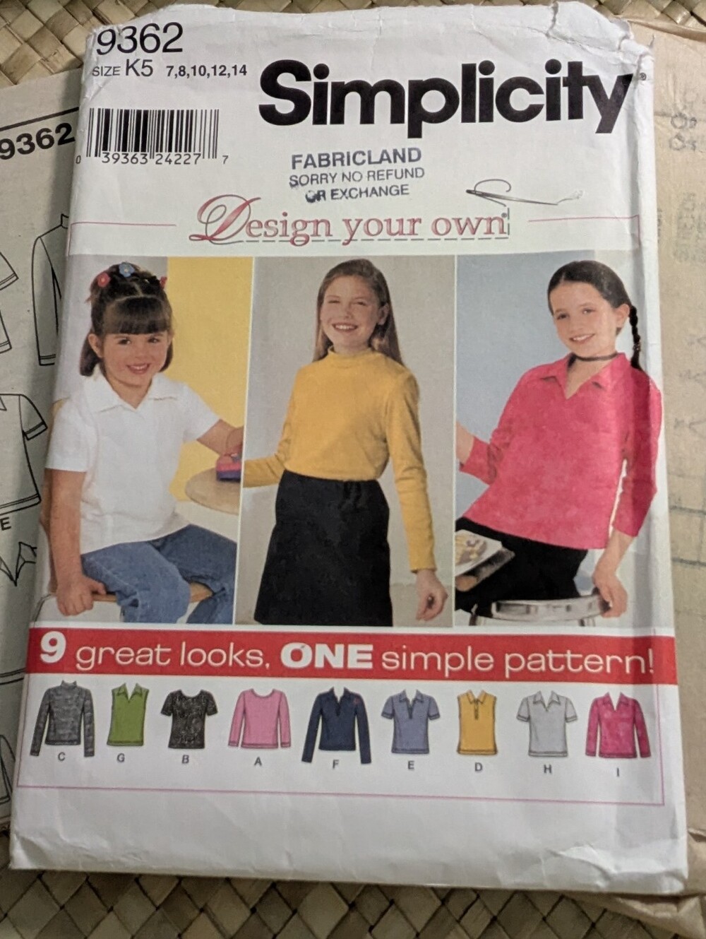 Simplicity Pattern #9364: Child's & Girl's Knit Tops